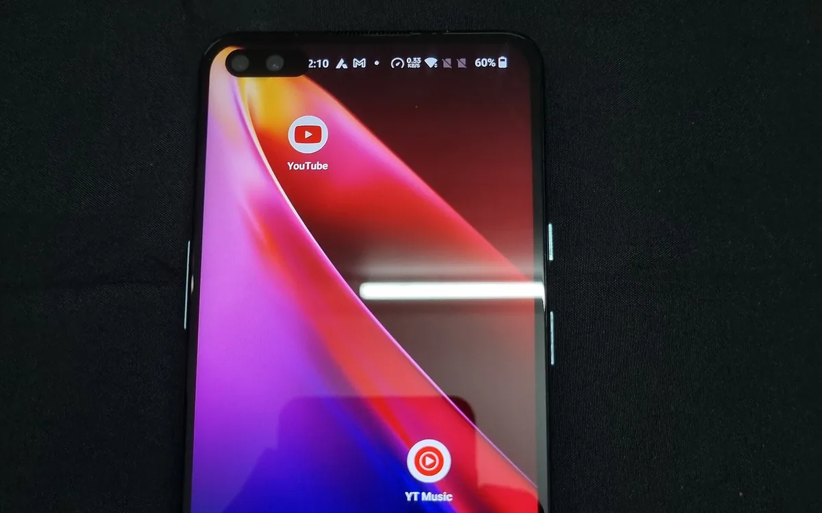 OnePlus Nord smartphone displaying Android home screen
